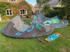 kitesurfing Package including Duotone Evo Kite 12m, 10m, Trust Bar and Board