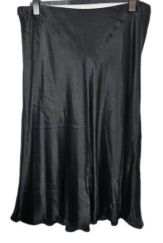 Skirt black midi satin - skirt,