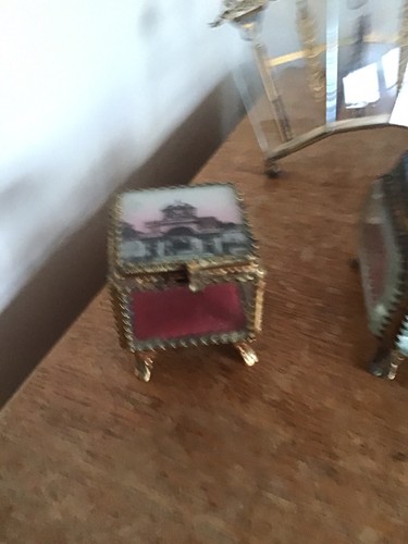 Vintage french metal and - metal, glass