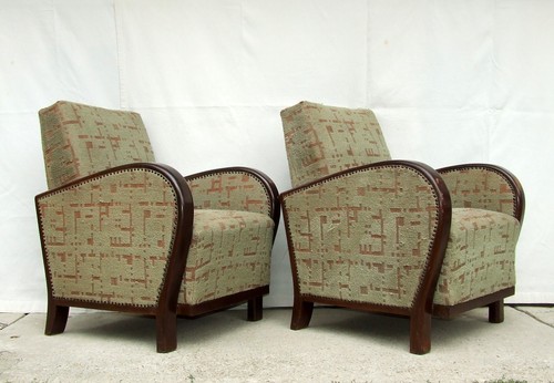 Pair art deco armchairs - deco,