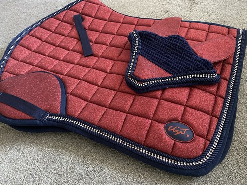 Red sparkly glitter saddle pad - sparkly,