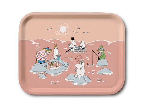 Moomin fishing birch tray - fishing,