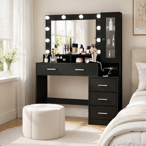 Dressing table with - led, lights