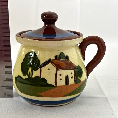Ceramic mustard condiment pot - ceramic,