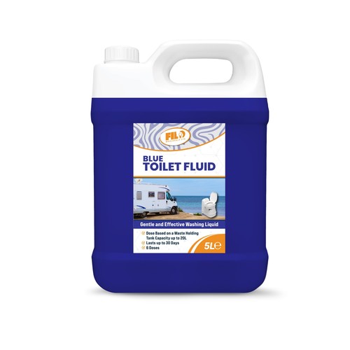Blue chemical toilet fluid - blue,