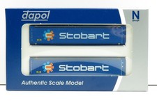 DAPOL 2F-028-219 45ft Curtainside Container Set (2) Stobart/TESU N GAUGE