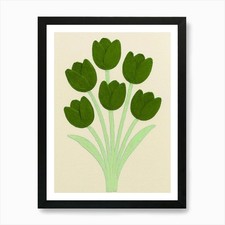 Green Tulips 1 Art Print Framed Wall Art Poster Canvas Print Picture