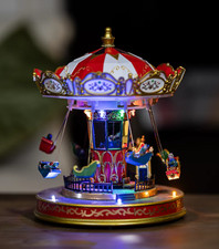 Christmas Carousel Swing LED Decoration Light Up Musical Fairground Ornament
