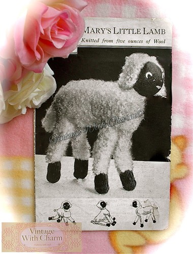 Vintage 1930s toy lamb - 1930s, sheep