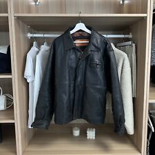 Vintage Timberland 1998 Mens Cowhide Leather Jacket Size L Black Super Heavy