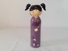 Japanese Kokeshi Doll Figurine Hand Painted Ceramic Geisha Lady Hostess Ornament