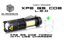 Tactical Rechargeable XPE FITS CREE Led Torch Flashlight Adjustable Zoom, Strobe