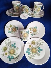 4 x Vintage MCM John Russell Hostess Tableware HI SUMMER Trios Mint Condition