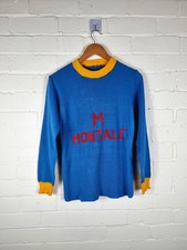 M Montale 1970s Long Sleeve Acrylic Football Shirt Small