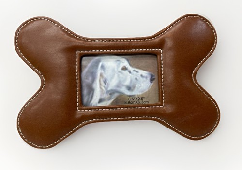 Dog bone shape brown - brown, faux