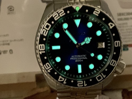 Seiko men black blue - seiko, dial