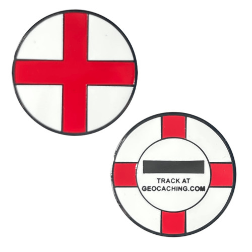 England flag micro geocoin - flag,