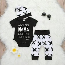 Toddler Baby Boy Clothes Outfits Letter Pattern Printed Romper Pants Sets