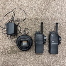 2x Motorola GP340 16-channel UHF Radio Walkie-Talkie - w/ Chargers