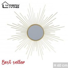 Sun Shape Gold Metal Mirror