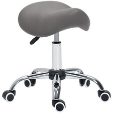 HOMCOM PU Leather Saddle Stool