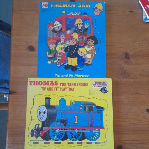 Wooden tray puzzles vintage - tray,