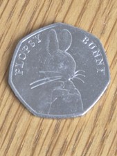 2018 Flopsy Bunny 50p coin