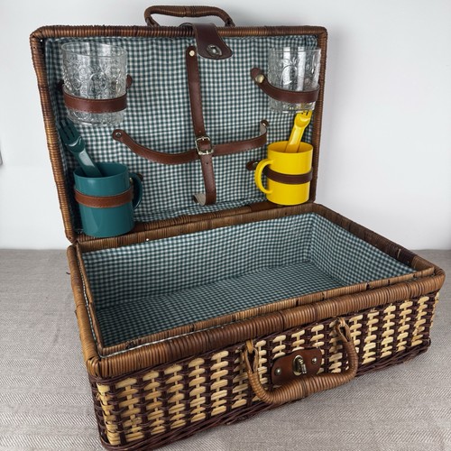 Wicker picnic hamper basket - wicker,