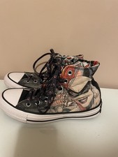 DC X Converse Harley Quinn Sneakers Comics High Top Lace Up UK size 3 Rare 
