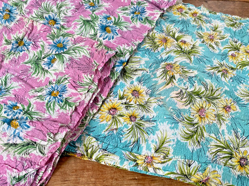 1960s floral seersucker - floral,
