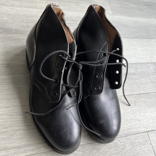 Black leather military - black,