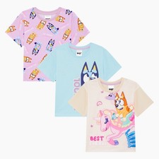 Girls Bluey Pack of 3 T-Shirts