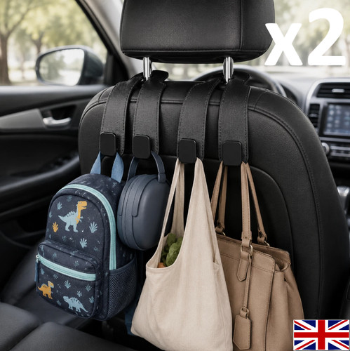 Car headrest hooks leather - car, x2