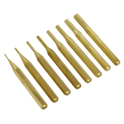 Sealey brass pin punch set - brass, 8pc