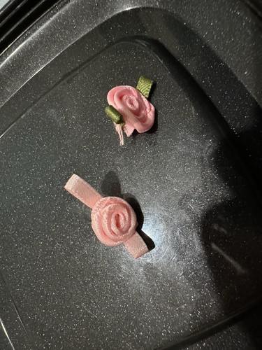 Pink rose bud bows - bud,