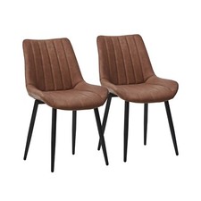 2x Dining Chairs Velvet Faux Leather Seat Dining Room Restaurant Chair Modern