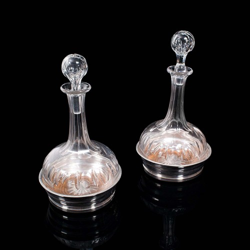 Pair antique decanters - of, and