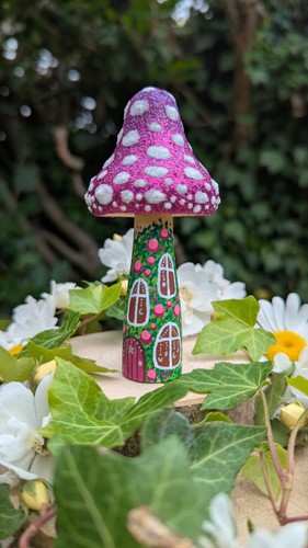 Whimsical mushroom fairy - fairy, house