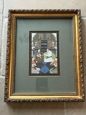 Mughal Style Painting Indian Persian Oriental Gold Gilt Frame