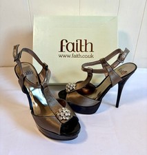 Faith Jeweled Satin Peep-Toe