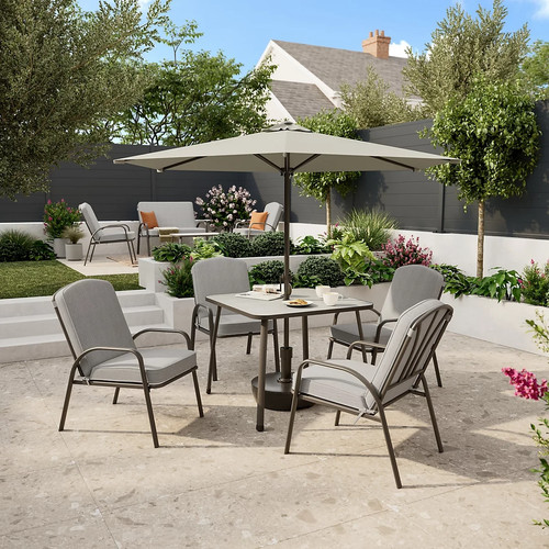 Casima grey metal seater - grey,