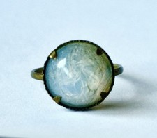 Antique Edwardian Opal Glass Ring Child Size F