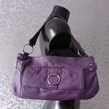 PARADOX  Purple Genuine Leather & Man Made Trim Tote Bag Handbag Sz 33x18x8.5 cm