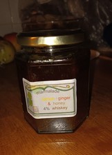 HOMEMAD  MARMALADE  ;;  LEMON ,  GINGER  &  HONEY ,  4% PROOF.