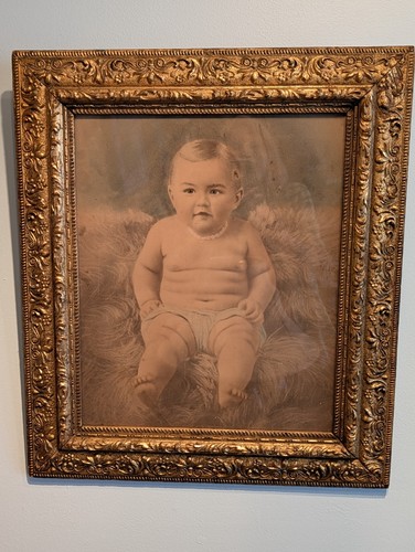 Antique gilded gesso framed - antique,