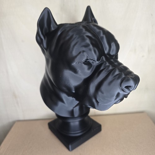 Black dog pitbull terrier bust - dog,