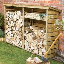 Rowlinson Large Log Store  - Pressure Treated Wood