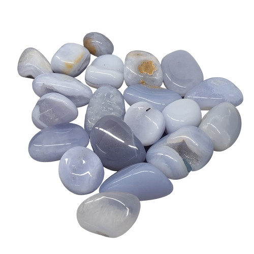 Blue lace agate tumble stone - stone,