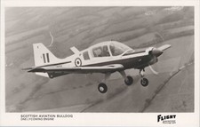 SCOTTISH AVIATION BULL DOG REAL PHOTO POSTCARD RPPC ONE LYCOMING ENGINE