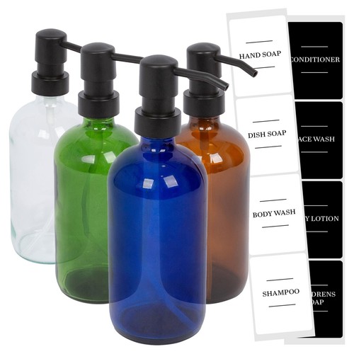 Glass soap dispenser - soap, set
